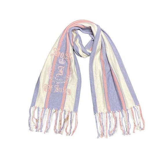 Vintage Y2K JUICY COUTURE House of Juicy Fringe Scarf - Picture 2 of 4